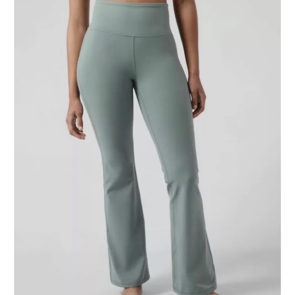 Athleta Elation Flare Pant Light Blue High Rise Yoga Leggings Tall Size L/T
